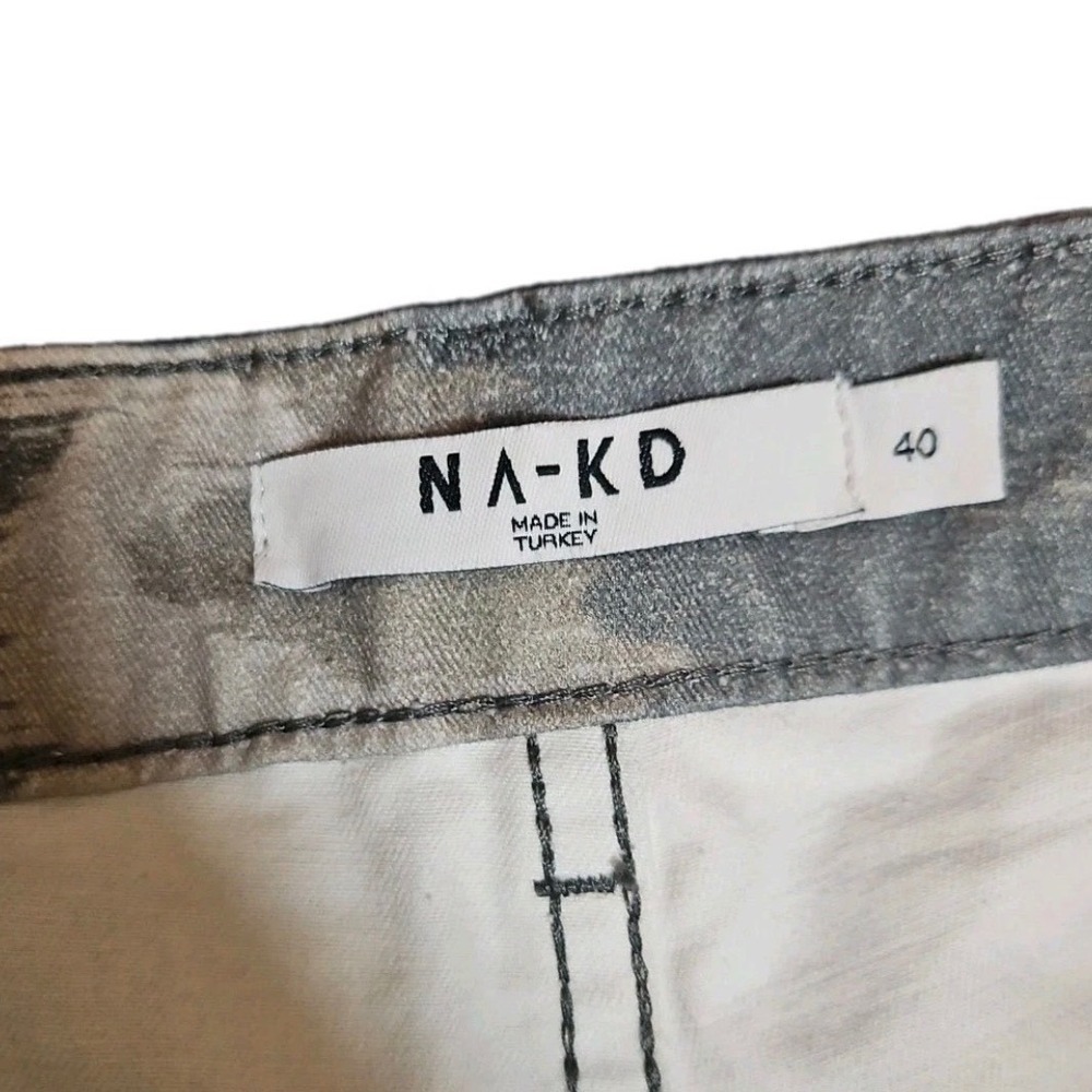 NA-KD Women Grey Camo Wide Leg Cargo Carpenter Pants Size EU 40 1100-006571-0168 - Picture 5 of 11